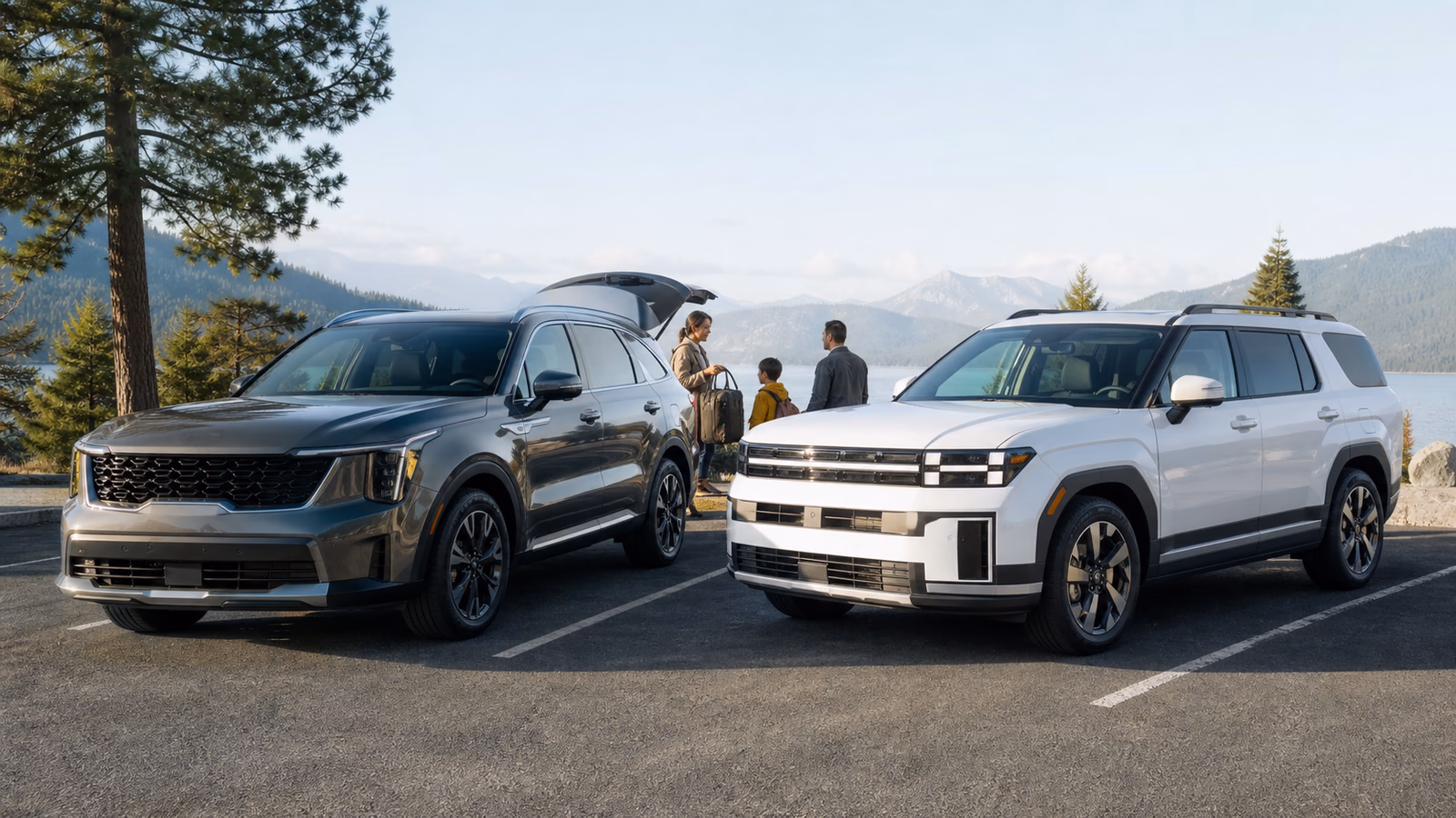 Редакционная иллюстрация к материалу «Kia Sorento или Hyundai Santa Fe»