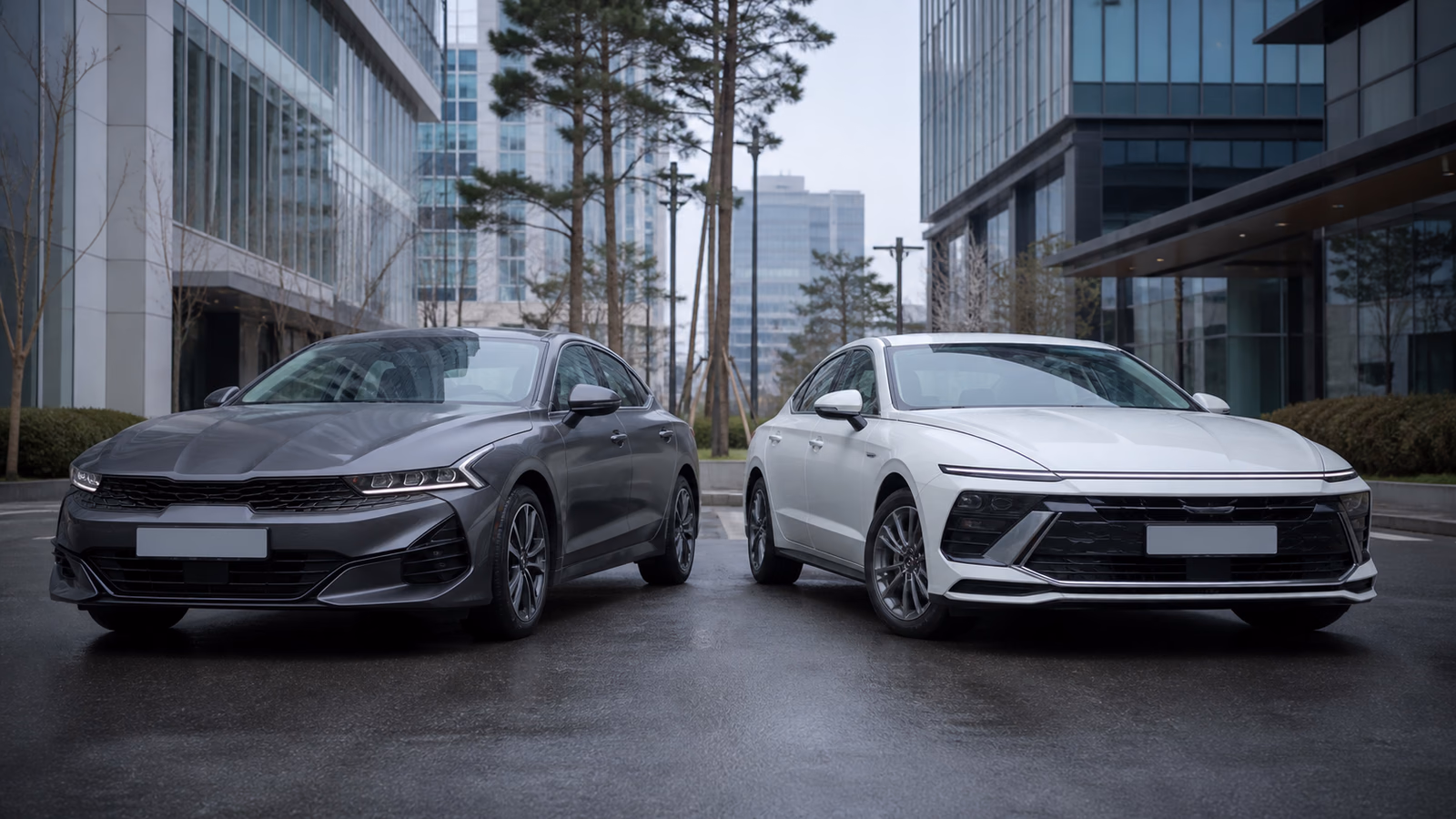Редакционная иллюстрация к материалу «Kia K5 или Hyundai Sonata»
