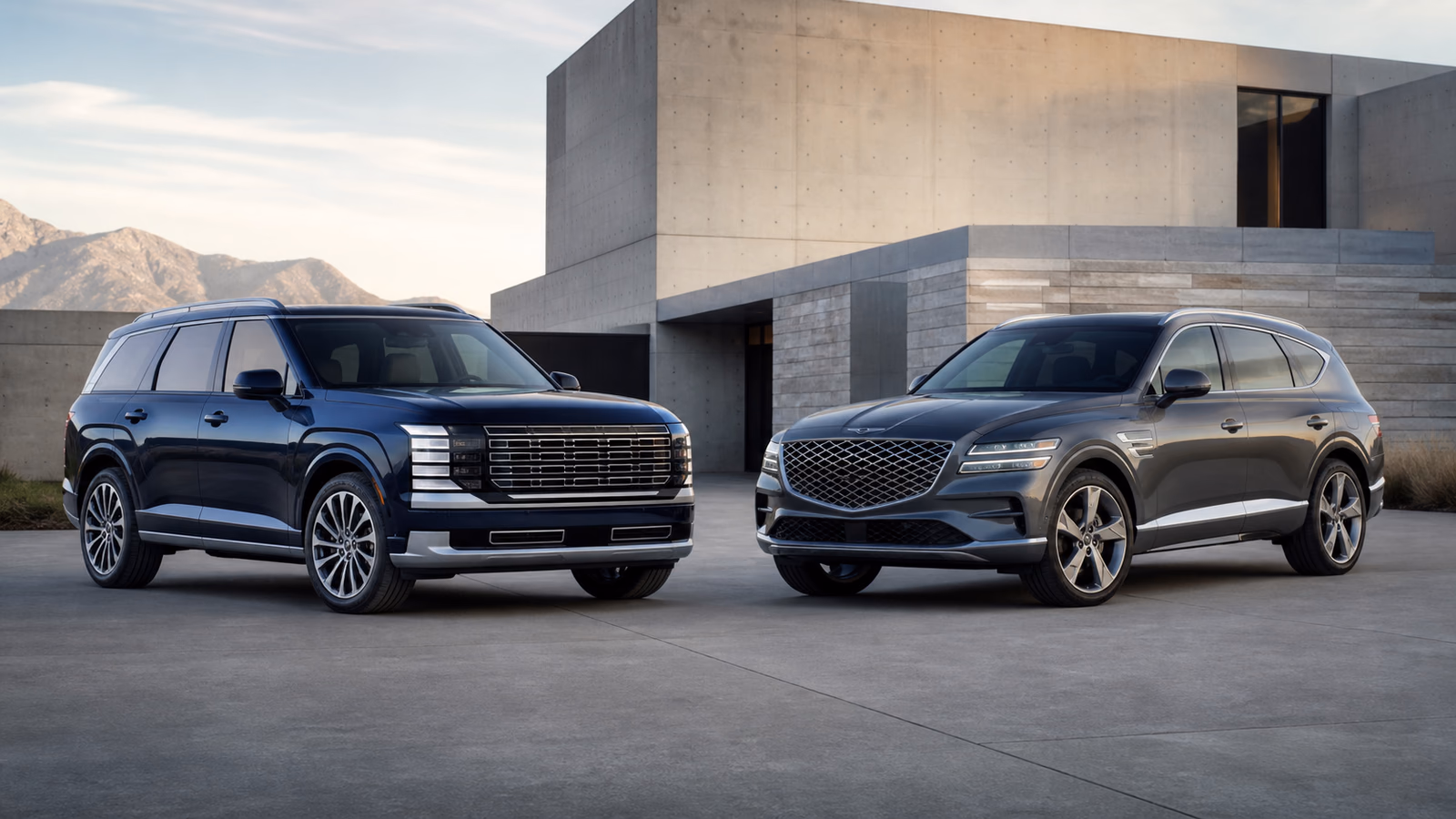 Редакционная иллюстрация к материалу «Hyundai Palisade или Genesis GV80»