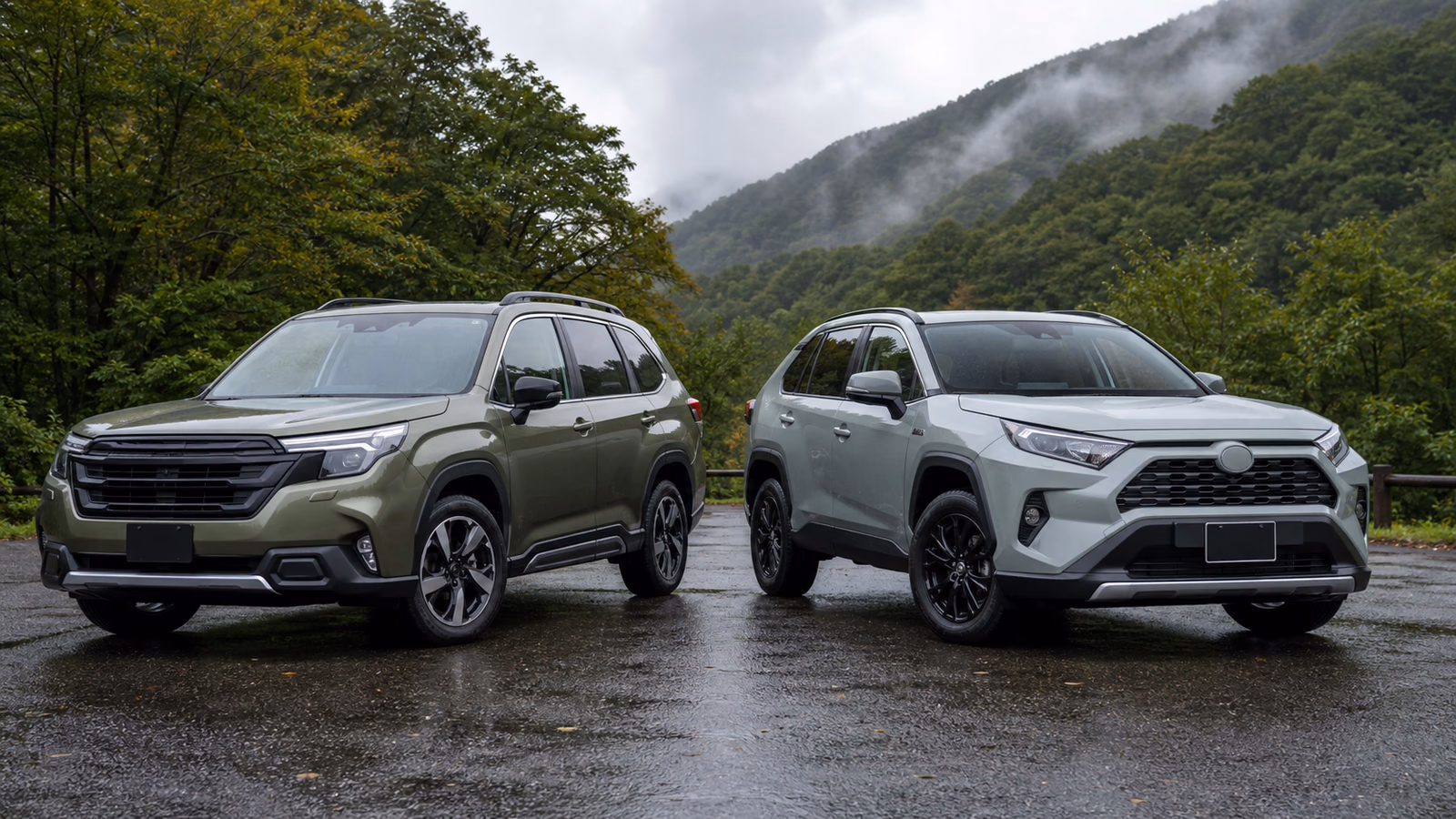 Редакционная иллюстрация к материалу «Subaru Forester или Toyota RAV4 из Японии»