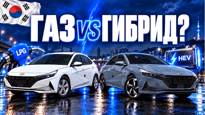 Hyundai Avante из Кореи: гибрид или заводской газ — что выбрать